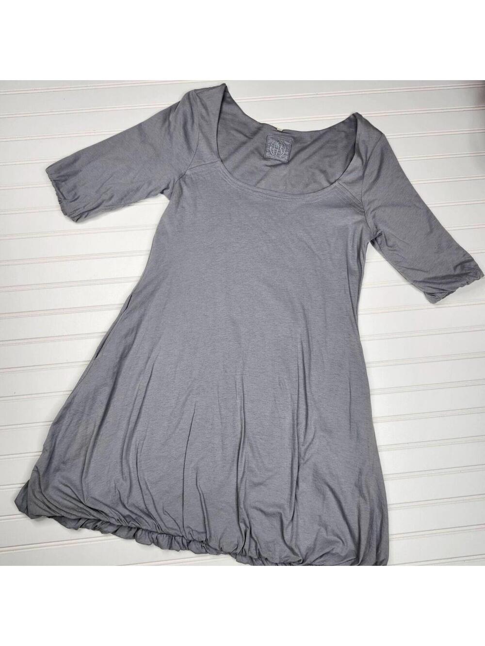 Boutique Emba Gray Half Bubble Sleeve Dress Medium